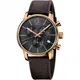 Calvin Klein, Accessories, female, Brown, ONE Size, Elegant Quartz Watch with Black Dial and Brown Leather Strap