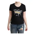 Moschino, Tops, female, Black, L, Playful Print Basic Tee