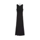 Patrizia Pepe, Dresses, female, Black, XS, Black Jersey Maxi Dress with Square Neckline and Flared Fit