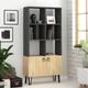 Decortie - Bene Modern Bookcase Display Unit - Anthracite Grey / Oak - Mocha Grey