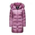 BomBoogie, Jackets, female, Purple, XS, Bright Nylon Puffer Jacket with Fur Hood