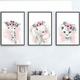 Set of 3 Paintings for Children's Room Girl Pink Baby Posters Set Rabbit My Princess Love Poster Birthday Gifts Unframed XL(50X70CM) No Frame h