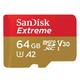 Sandisk 64GB Extreme Plus microSD UHS I Card