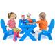 Kids Table and Chairs Set Steel Children Activity Table with Adirondack Chairs