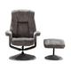GFA Denver Swivel Recliner Chair with Footstool - Elephant Fabric