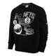 Nike NBA Courtside Brooklyn Nets Basketball Training Sports Printing Fleece Round Neck Pullover Black