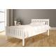 Wooden Bed Frame With Optional Mattress - 3 Sizes & 3 Colours! - White | Wowcher