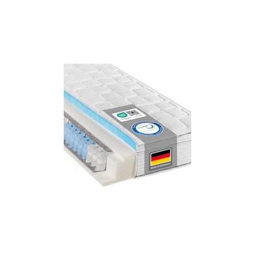 Federkernmatratze BeCo Diamant Plus, 26 cm Höhe Gelschaum Topper fest integriert kein Verrutschen - Größe: 90 x 200 cm, Härtegrad: H2 (0 kg - 100 kg)