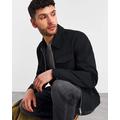 Black Zip Up Smart Harrington Jacket