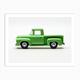 Toy Car 56 Ford Truck Green Art Print by Scribble Studio