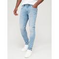 Jack & Jones Liam Skinny Fit Jeans - Blue, Light Wash, Size 34, Length Regular, Men