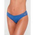 Calvin Klein Lace Trim Brief - Blue, Navy, Size L, Women