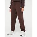 New Balance Womens Linear Heritage Brushed Back Fleece Sweatpant - Brown, Brown, Size L, Women