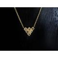 Diamond Pendant Necklace, Cluster 18K Gold 14K Necklaces, Salt & Pepper Diamond, Geometric, Modern