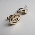 Custom Steam Engine Plate Cufflinks Brass Custom Laser Engraving Personalised