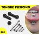 Black Tongue Ring, Piercing Big Gauge Barbells Bars, Jewelry - 18G To 1G