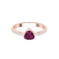 14K Dainty Natural Rhodolite Garnet Engagement Ring, Gold Wedding Ring For Women, Everyday Gemstone Her, January Birthstone Gift