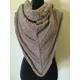 Hand Knit Woman's Triangle Shoulder Wrap Scarf in Chocolate Brown Lambs Wool Made Usa Free Shipping
