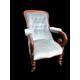 Antique Victorian Grey Velvet Library Arm Chair Fireside Chair. Delivery Included