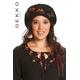 Hippie, Boho, Floral, Winter Fleece Embroidered Velvet Cloche Hat & Lining