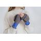 Fingerless Mittens, Wool Gloves For Women, Winter Accessories, Convertible Mittens in Brown & Blue