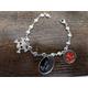 Medical Alert Pirate Heart Charm Bracelet Personalised Engraved