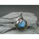 Silver Labradorite Necklace ~ Blue Pendant Jewelry Sterling Leaf Necklace Leaves