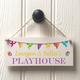 Personalised Playhouse Sign Rainbow Bright Bunting Kids Playhouse Sign/ Spiel Haus/ Playroom Signs//