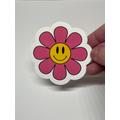 Discontinued -In Stock - Pink Flower Power Vinyl Sticker