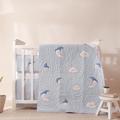 Celestial Blue Baby Toddler Quilt Gender Neutral | White Yellow Bedding Clouds Moon Stars - Free Personalization