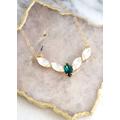 Emerald Necklace, Bridesmaids Bridal Green Crystal Gold Gift For Her, Necklace