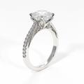 Zoe Cushion Forever One Moissanite Engagement Ring, Vintage Pave Lab-Created Diamonds & White Gold Unique Platinum Bridal Set