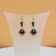 Apatite Amethyst Earrings, Cubic Zirconia, Gold Plated, Val D'orcia Collection, Sterling Silver, Drop Earrings