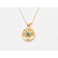 Gold Tree Emerald Pendant, Of Life Necklace, Circle Natural Nature Symbol Pendant