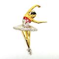 Vintage Cabouchon Crystal Enamel Ballerina Brooch - Boxed Ready To Give