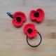 Crochet Poppy Pin, Hair Tie, Bobble, Clip, Red Poppy, White Keyring