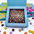 Flat Milk Chocolate Easter Egg On Solid Slab With Colourful Pattern, Personalised Chocolate, Childrens Or Adult Gift