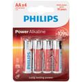 Philips LR06 AA Alkaline Batteries Pack of 4 - Silver