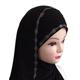 Pull On Instant 1Pc Quality Fancy Beaded Kuwaiti Islamic Shawl Scarf Hijab