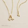 Everly 14K Solid Gold Personalized Stars Necklace Initial Celestial Delicate Necklace Tiny Necklace Charm