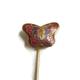 Blue Red & Pink Cloisonne' Enamel Butterfly Hat Stick Pin Brooch Vintage