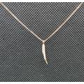 14K Solid Rose Gold Angel Wing Necklace With 0.13 Ct. Si1 Clarity, G Color Natural Brilliant Diamonds