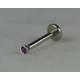 Purple Labret. 316L Surgical Steel Jewelled Internal Thread 1.2mm8mm
