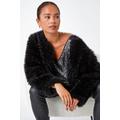 Petite Faux Fur Coat in Black