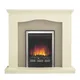 Be Modern Penelope Soft White Suede Effect Inset Electric Fire Suite