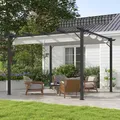 Outsunny 3X3(M) Pergola Gazebo Sun Shade Shelter Aluminium Garden Canopy, Grey