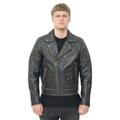 Infinity Leather Mens Cross Zip Biker Jacket - Gibraltar - Black - Size 5XL