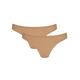 Sloggi Womens 10207420 Zero One 2 Pack Tanga Briefs - Beige Elastane - Size 14 UK