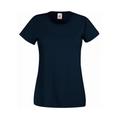 Fruit of the Loom Ladies/Womens Lady-Fit Valueweight Short Sleeve T-Shirt (Pack Of 5) (Deep Navy) Cotton - Size X-Small