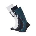 TOG24 Bergenz 3 Pack Womens Ski Socks Dark Indigo/Optic White/Jewel Blue - One Size